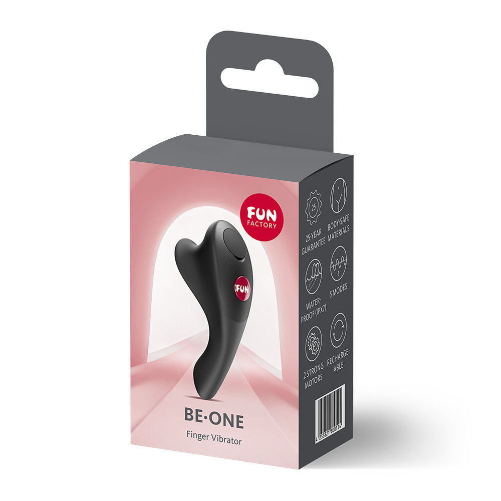 Fun Factory BE-ONE Black - Black USB-C Rechargeable Finger Stimulator - Hush Store Sydney 
