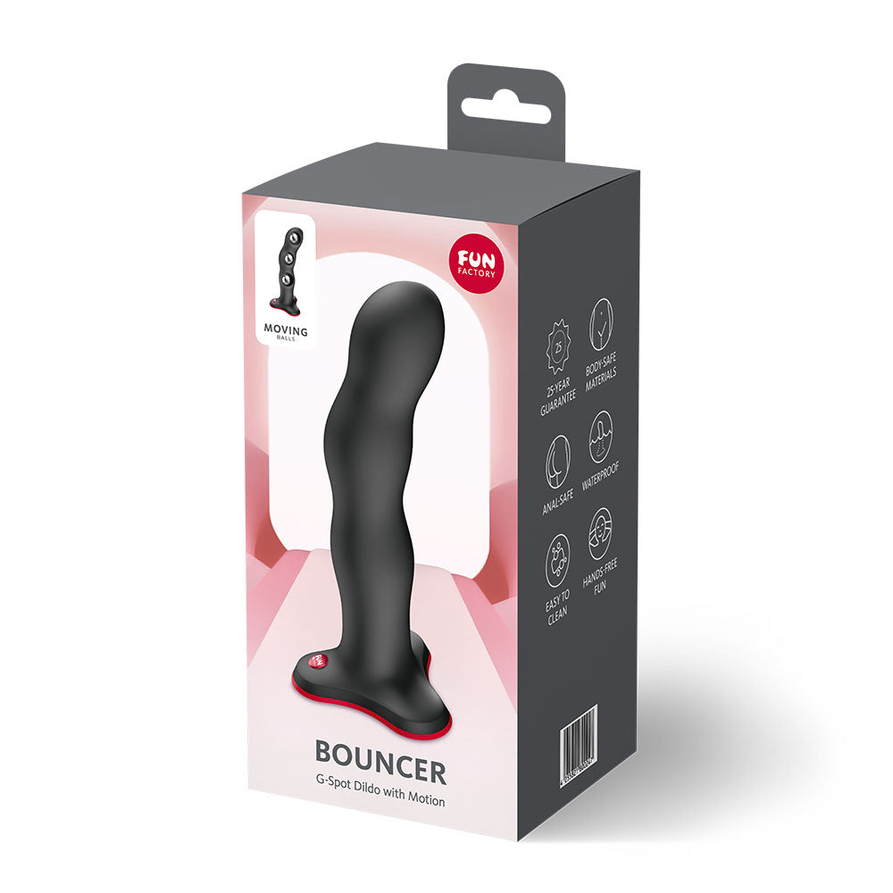 Fun Factory BOUNCER Black - Black 18 cm Dildo - Hush Store Sydney 