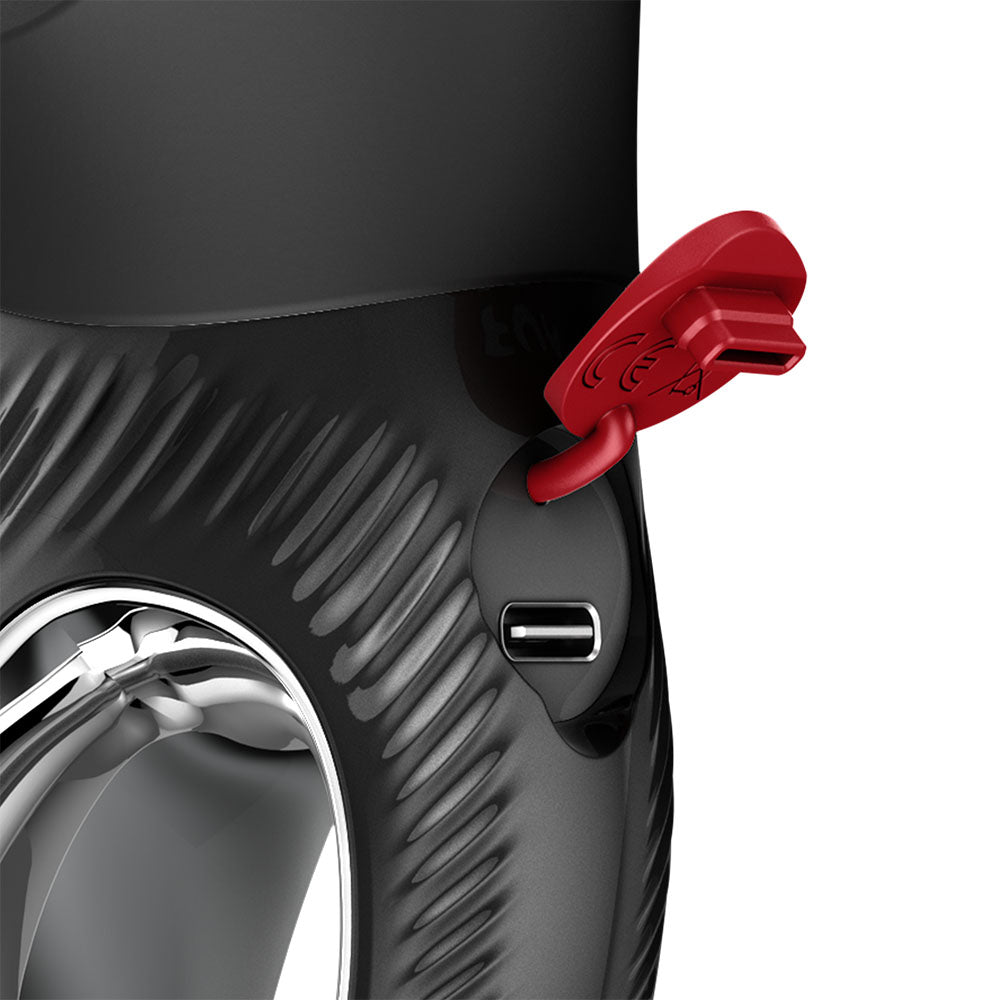 Fun Factory MISS BI Black - Black 17 cm USB-C Rechargeable Vibrator - Hush Store Sydney 