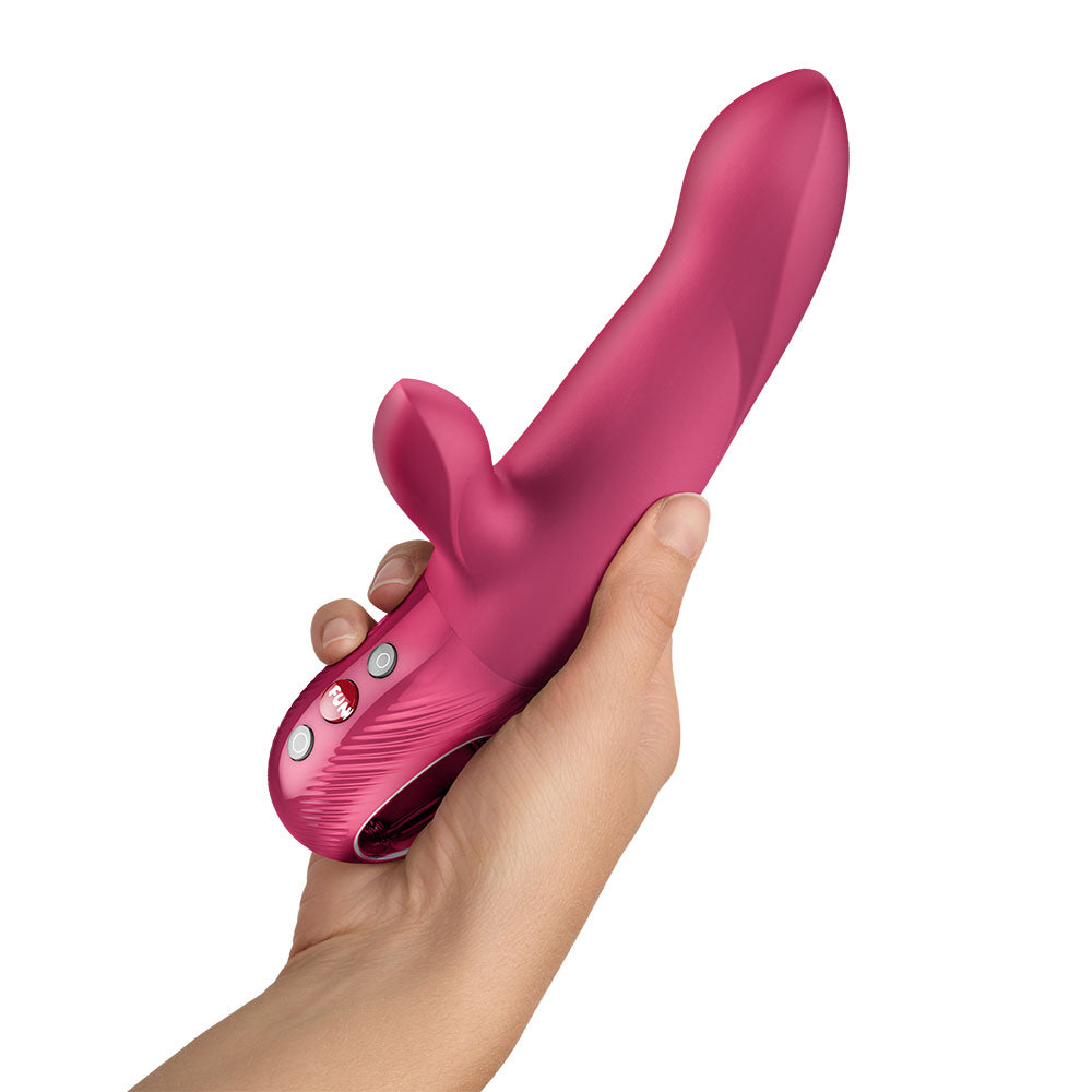 Fun Factory BI STRONIC ARC Raspberry - Raspberry 21.6 cm USB-C Rechargeable Thrusting Vibrator - Hush Store Sydney 