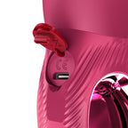 Fun Factory BI STRONIC ARC Raspberry - Raspberry 21.6 cm USB-C Rechargeable Thrusting Vibrator - Hush Store Sydney 