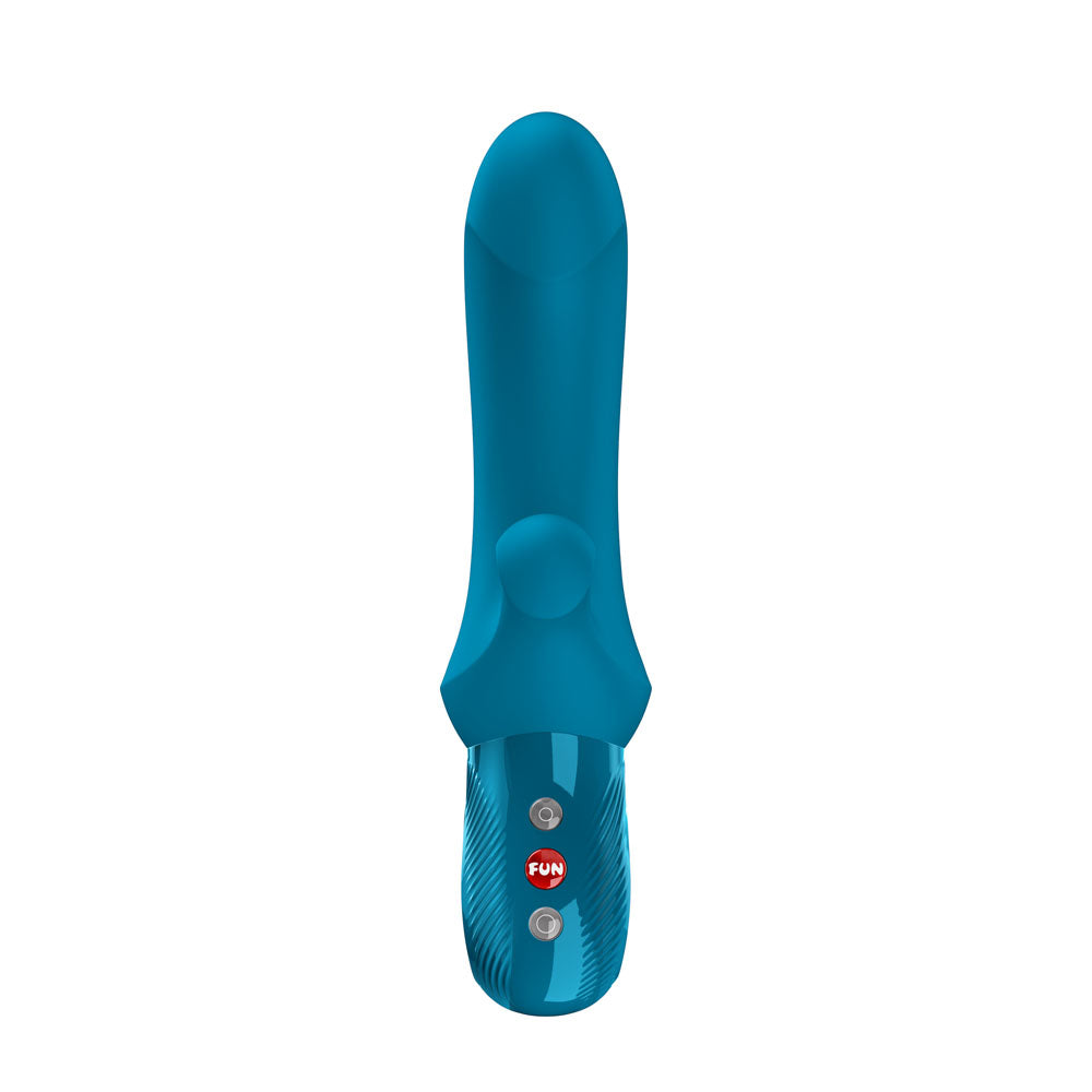 Fun Factory BI STRONIC CURVE Aquamarine - Aquamarine USB-C Rechargeable Thrusting Vibrator - Hush Store Sydney 