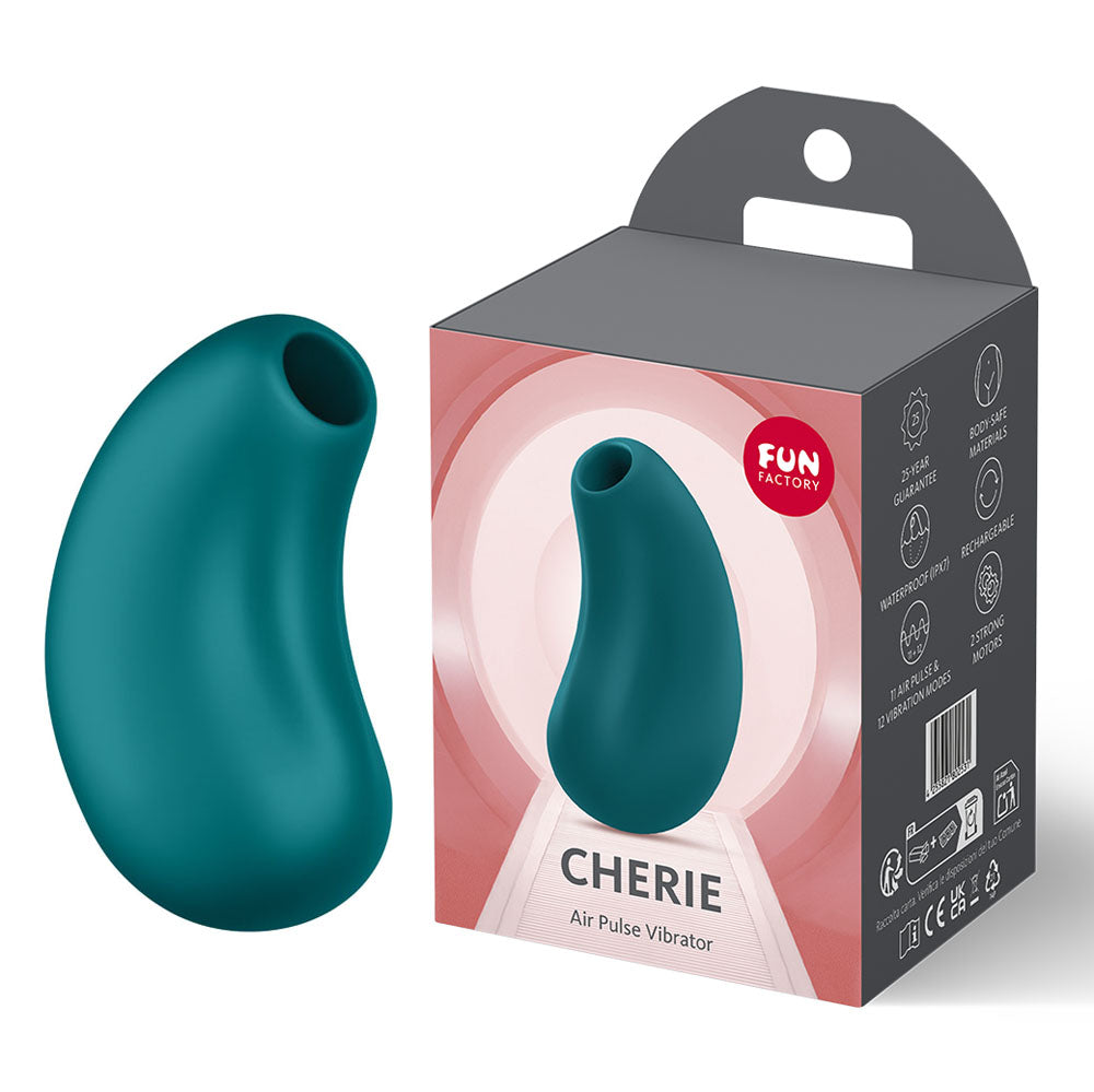 Fun Factory Cherie Bottle Green USB Rechargeable Air Pulse Stimulator