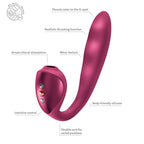 Fun Factory STRONIC PULSE ALLEGRO - Wine Red USB-C Rechargeable Thrusting Vibrator with Air Pulse Stimulator