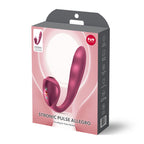 Fun Factory STRONIC PULSE ALLEGRO - Wine Red USB-C Rechargeable Thrusting Vibrator with Air Pulse Stimulator