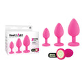 Heart Light - Pink - Pink Butt Plugs with Glow in Dark Bases - Set of 3 Sizes - Hush Store Sydney 