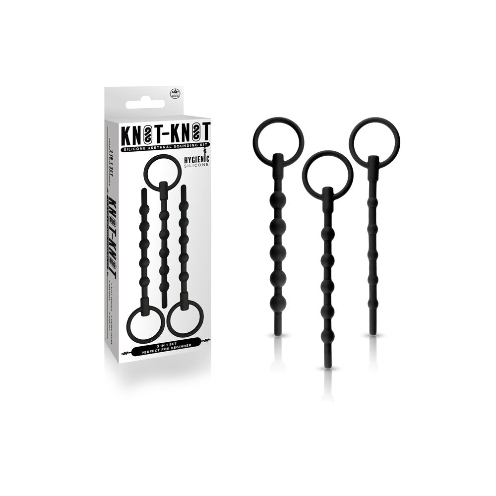 Knot Knot - Black Urethral Sounding Kit - 3 Piece Set - Hush Store Sydney 