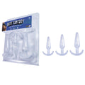 Butt Fantasy Triple Tapered Anal Plug Set - Clear - Clear Beginners Butt Plugs - Set of 3 Sizes - Hush Store Sydney 