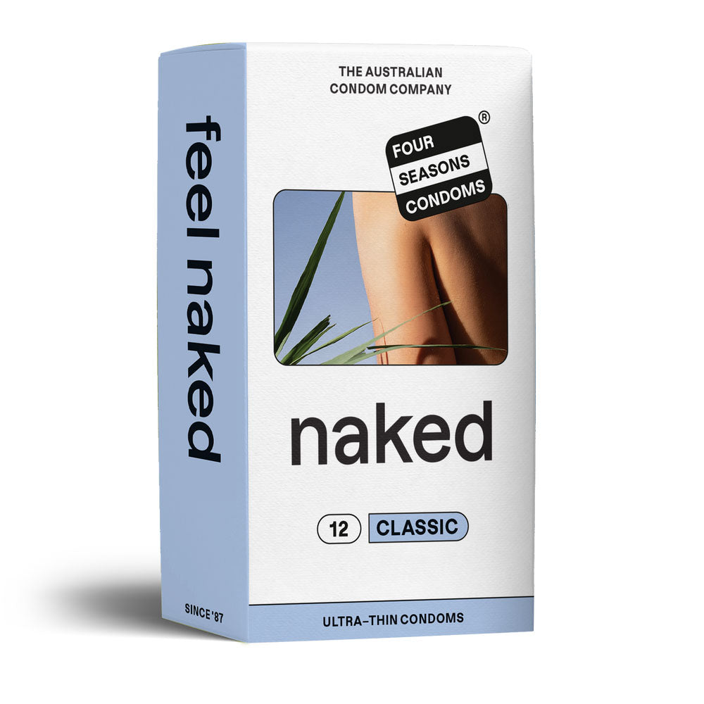 Four Seasons Naked Classic Condoms - Ultra Thin Lubricated Condoms - 12 Pack - Hush Store Sydney 