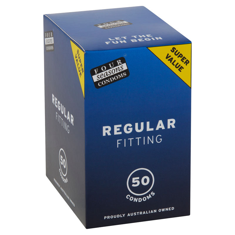 Four Seasons Regular Condoms - Regular Fit Lubricated Condoms - 50 Pack - Hush Store Sydney 