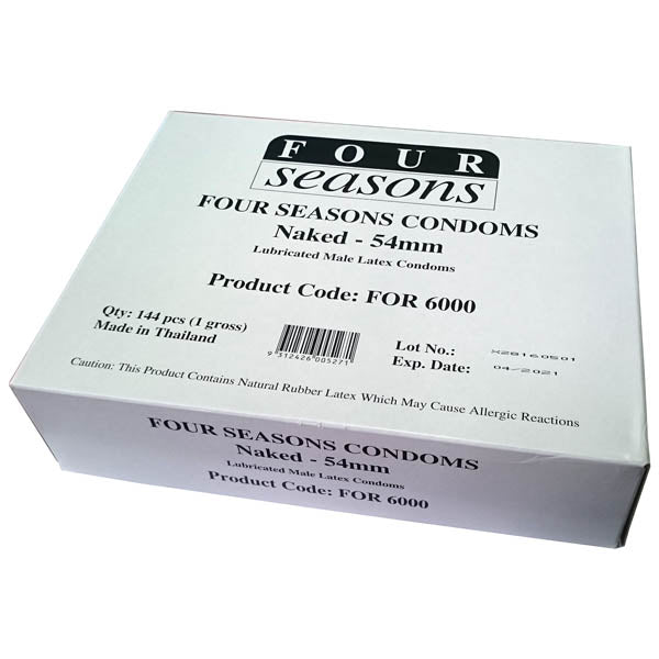 Four Seasons Naked Classic Condoms - Bulk Box of 144 - Hush Store Sydney 