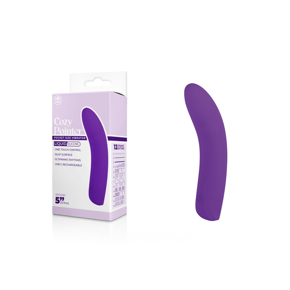 Cozy Pointer - Purple - Purple 12.7 USB Rechargeable Mini Vibrator - Hush Store Sydney 