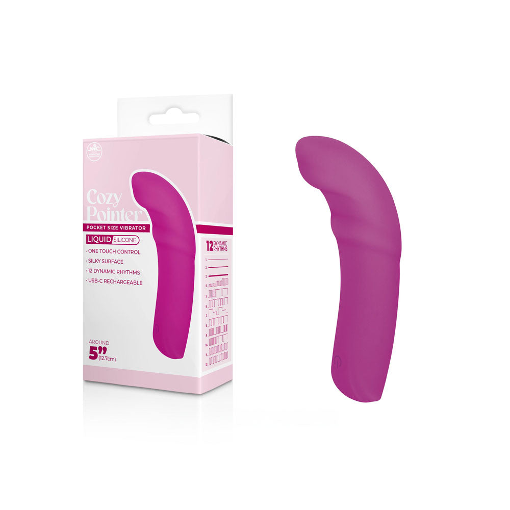 Cozy Pointer - Pink - Pink 12.7 cm USB Rechargeable Curved Mini Vibrator - Hush Store Sydney 