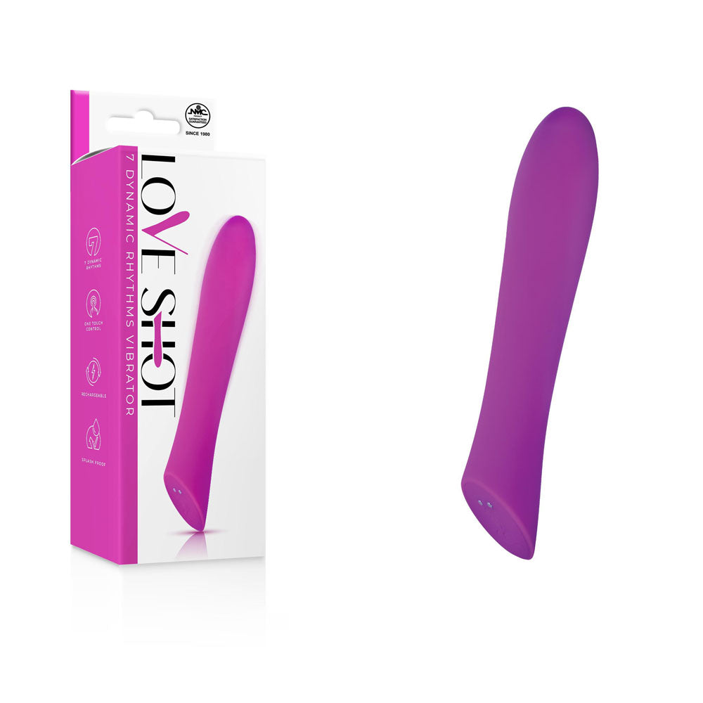 Love Shot - Purple 17.8 cm USB Rechargeable Vibrator - Hush Store Sydney 