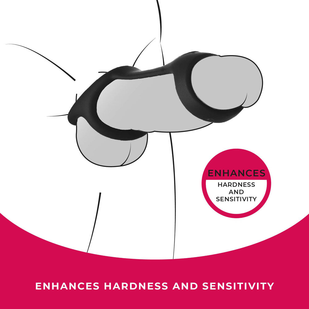 Strap The Balls - Black Cock Strap with Ball Stretcher - Hush Store Sydney 