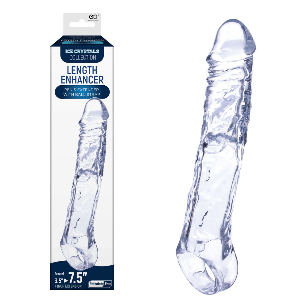 Ice Crystals 4 Inch Length Enhancer - Clear 4 Inch Penis Extension Sleeve - Hush Store Sydney 