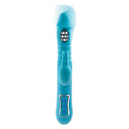 Adam & Eve THRUSTING TRIPLE JOY RABBIT - Teal 25.4 cm USB Rechargeable Rabbit Vibrator with Anal Probe