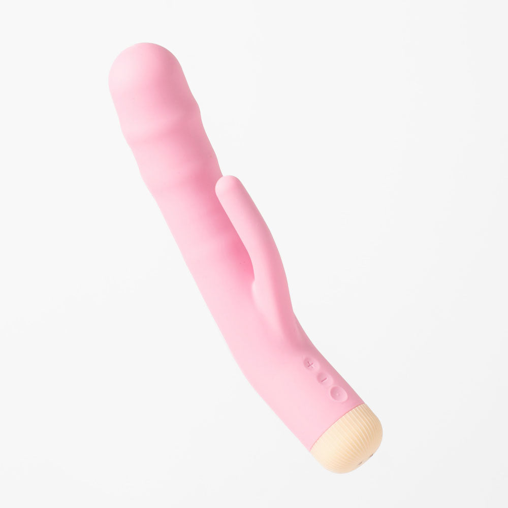 Girls Get Off - DeeDee - Pink 19 cm USB Rechargeable Thrusting Rabbit Vibrator