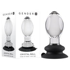 Gender X Crystal Ball - Clear Glass 13.6 cm Butt Plug with Suction Base - Hush Store Sydney 
