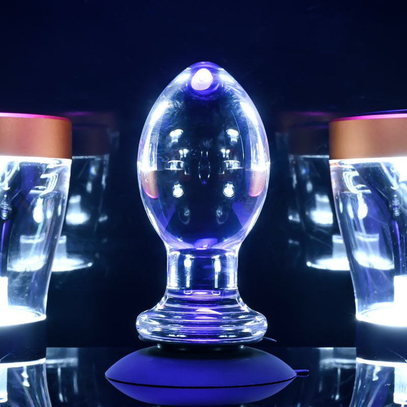 Gender X Crystal Ball - Clear Glass 13.6 cm Butt Plug with Suction Base - Hush Store Sydney 