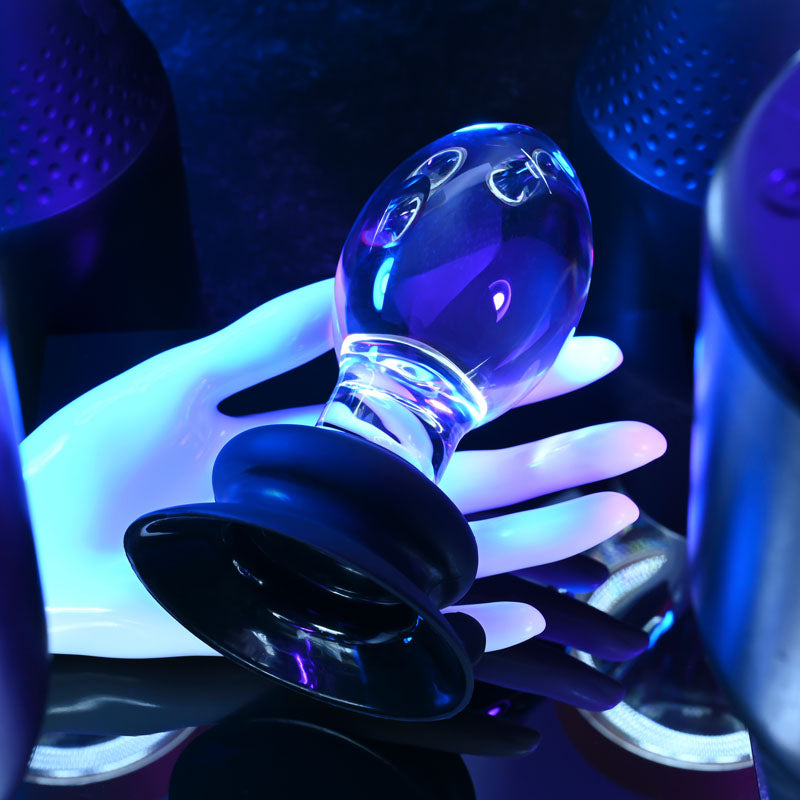 Gender X Crystal Ball - Clear Glass 13.6 cm Butt Plug with Suction Base - Hush Store Sydney 