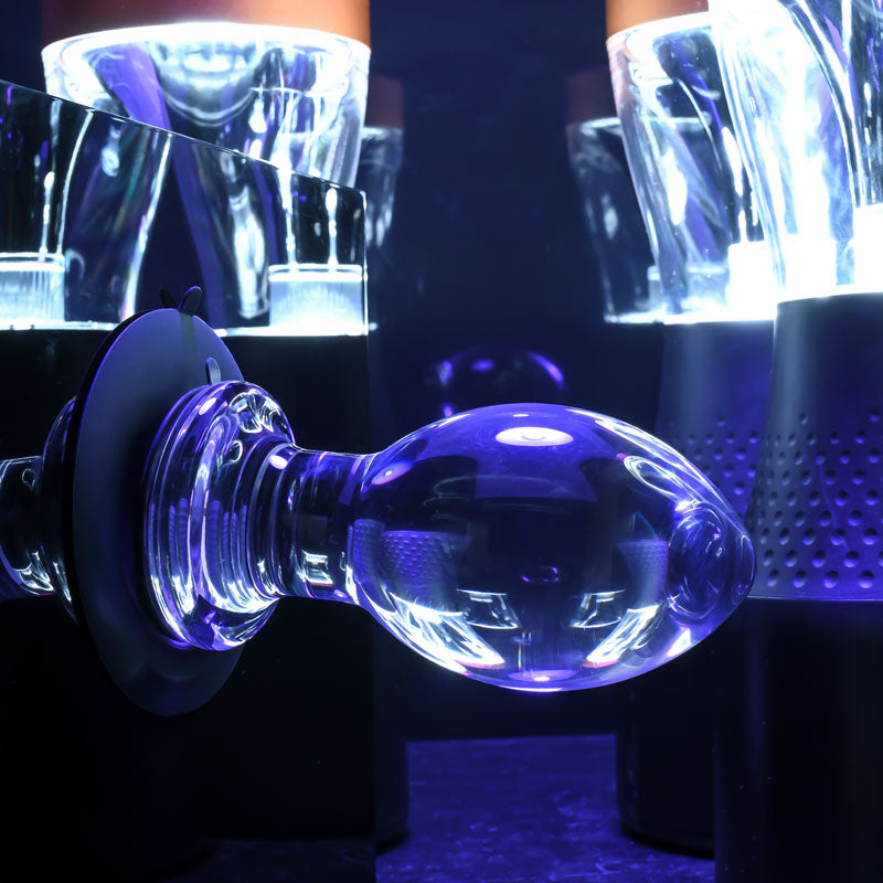 Gender X Crystal Ball - Clear Glass 13.6 cm Butt Plug with Suction Base - Hush Store Sydney 