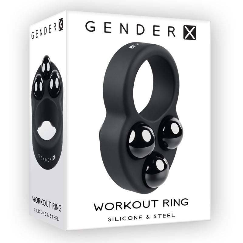Gender X WORKOUT RING - Black Weighted Cock Ring - Hush Store Sydney 