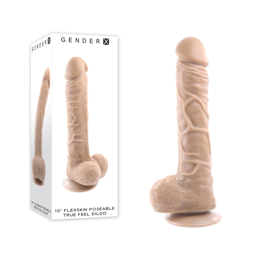 Gender X 10'' FLEXSKIN POSEABLE TRUE FEEL - Light - Flesh 29.2 cm Poseable Dong - Hush Store Sydney 
