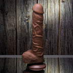 Gender X 10'' FLEXSKIN POSEABLE TRUE FEEL - Dark - Brown 29.2 cm Poseable Dong - Hush Store Sydney 