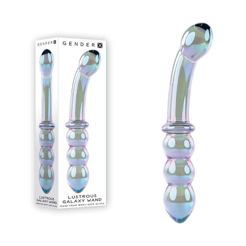 Gender X LUSTROUS GALAXY WAND - Blue/Violet Glass 18.5 cm Double Ended Massager - Hush Store Sydney 
