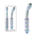 Gender X LUSTROUS GALAXY WAND - Blue/Violet Glass 18.5 cm Double Ended Massager - Hush Store Sydney 