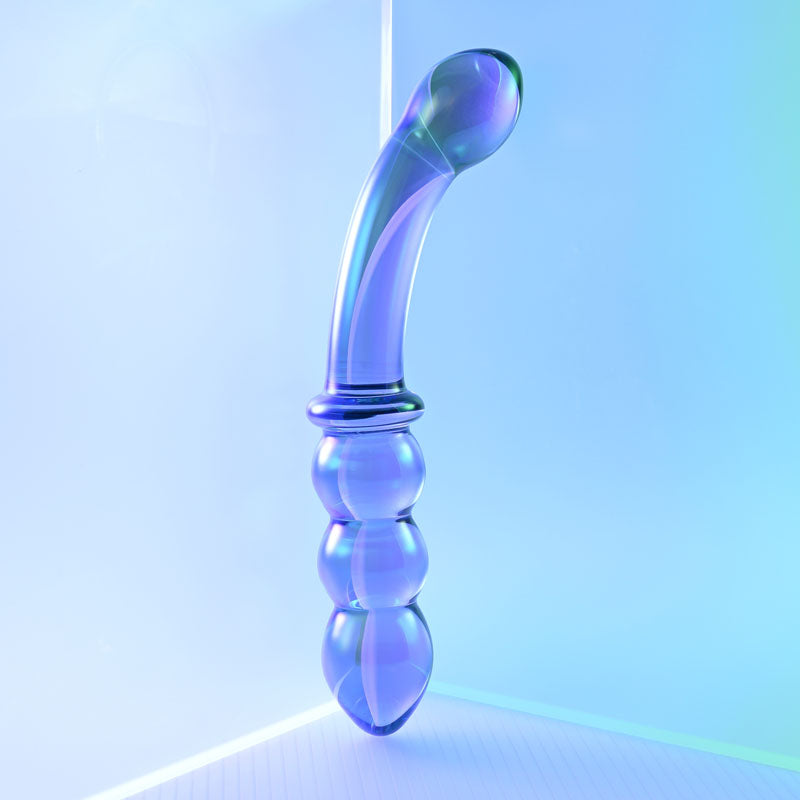 Gender X LUSTROUS GALAXY WAND - Blue/Violet Glass 18.5 cm Double Ended Massager - Hush Store Sydney 
