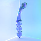 Gender X LUSTROUS GALAXY WAND - Blue/Violet Glass 18.5 cm Double Ended Massager - Hush Store Sydney 
