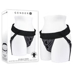 Gender X DOUBLE RIDER - Black Adjustable Strap-On Harness (No Probe Included) - Hush Store Sydney 