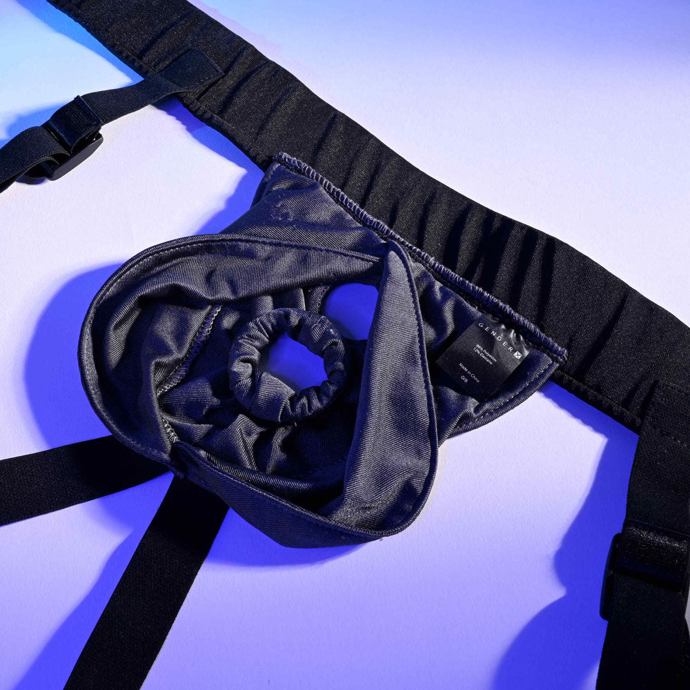 Gender X DOUBLE RIDER - Black Adjustable Strap-On Harness (No Probe Included) - Hush Store Sydney 