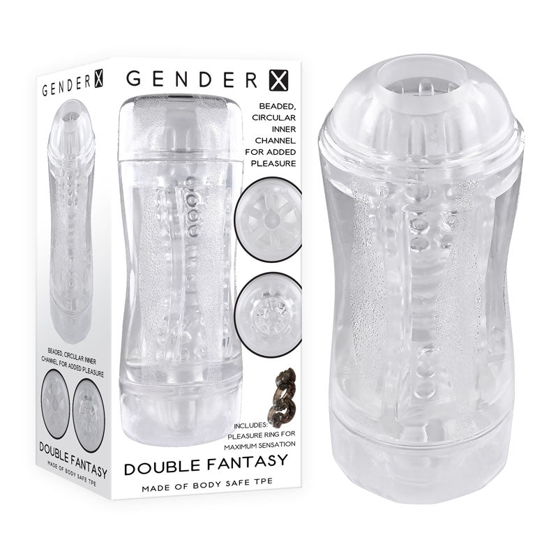 Gender X DOUBLE FANTASY - Clear Double Ended Stroker - Hush Store Sydney 