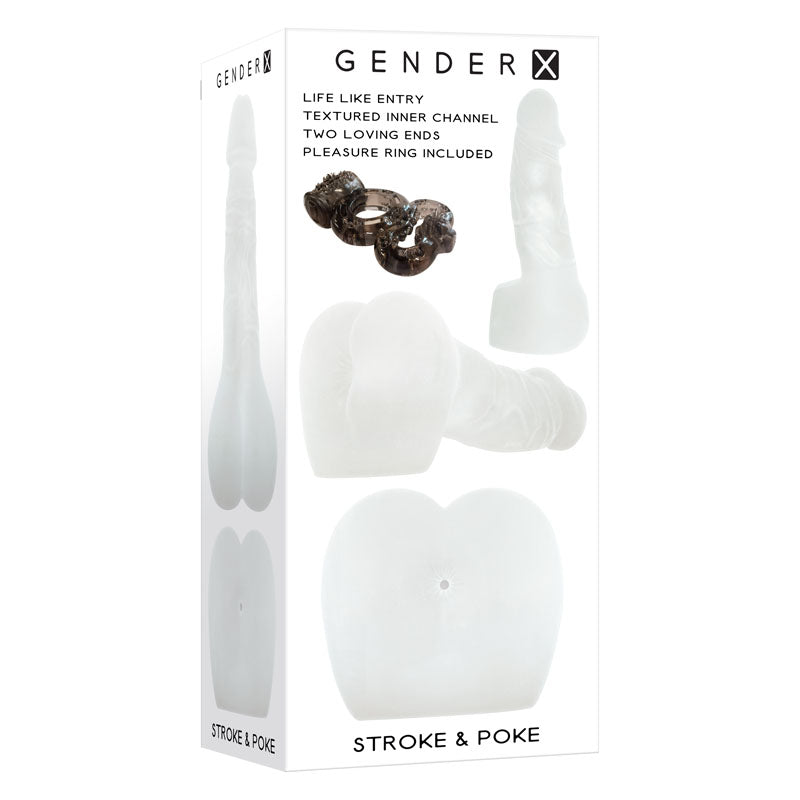 Gender X STROKE & POKE - Clear 20 cm Stroker Dong - Hush Store Sydney 