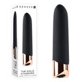 Gender X THE GOLD STANDARD - Black/Rose Gold 10 cm USB Rechargeable Bullet - Hush Store Sydney 