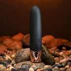 Gender X THE GOLD STANDARD - Black/Rose Gold 10 cm USB Rechargeable Bullet - Hush Store Sydney 