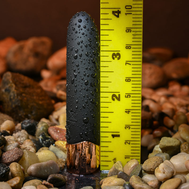 Gender X THE GOLD STANDARD - Black/Rose Gold 10 cm USB Rechargeable Bullet - Hush Store Sydney 