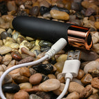 Gender X THE GOLD STANDARD - Black/Rose Gold 10 cm USB Rechargeable Bullet - Hush Store Sydney 