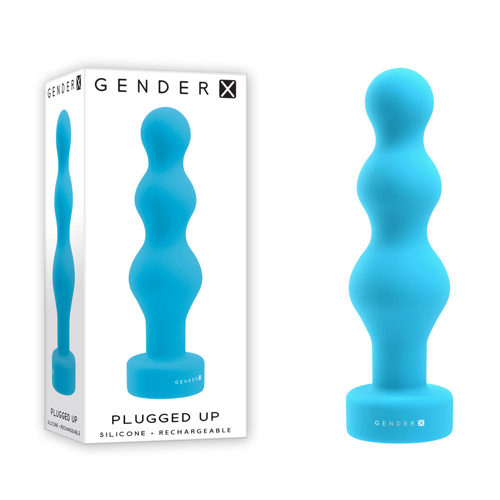 Gender X PLUGGED UP - Blue 13.6 cm USB Rechargeable Butt Plug - Hush Store Sydney 