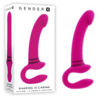 Gender X SHARING IS CARING - Pink 21.9 cm USB Rechargeable Strapless Strap-On - Hush Store Sydney 