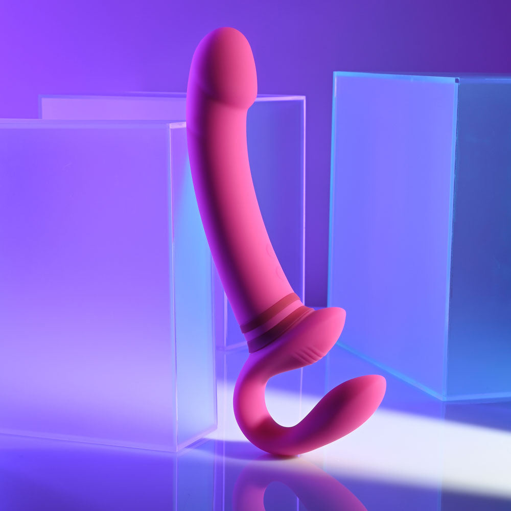 Gender X SHARING IS CARING - Pink 21.9 cm USB Rechargeable Strapless Strap-On - Hush Store Sydney 