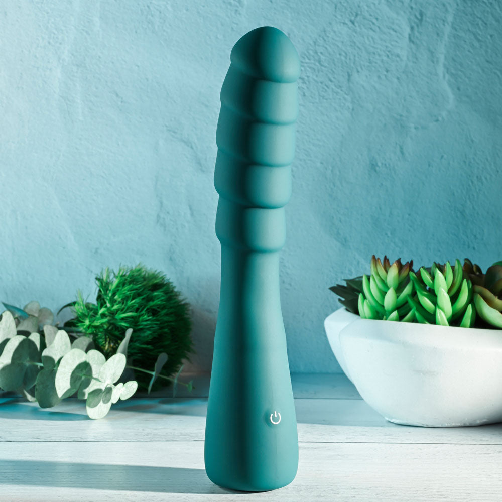 Gender X SCORPION - Green 21.2 cm USB Rechargeable Vibrator - Hush Store Sydney 