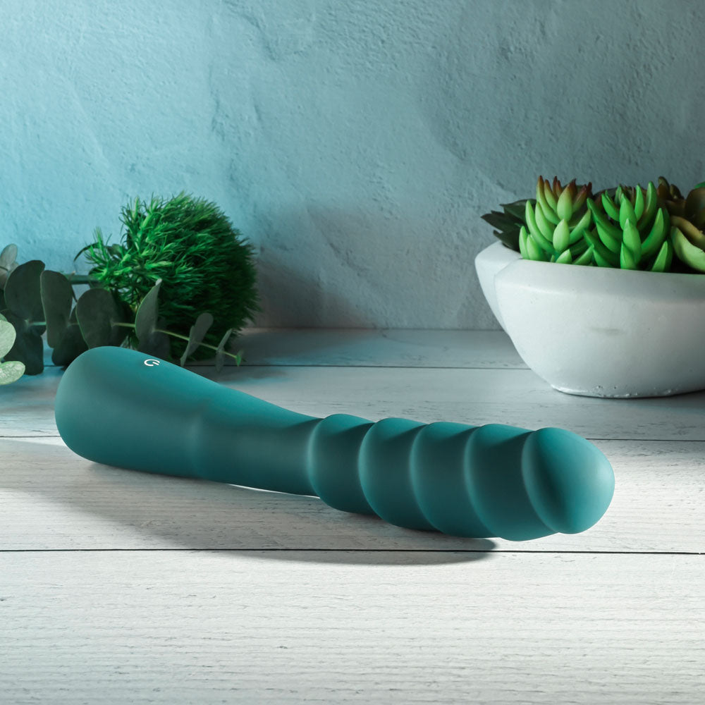 Gender X SCORPION - Green 21.2 cm USB Rechargeable Vibrator - Hush Store Sydney 