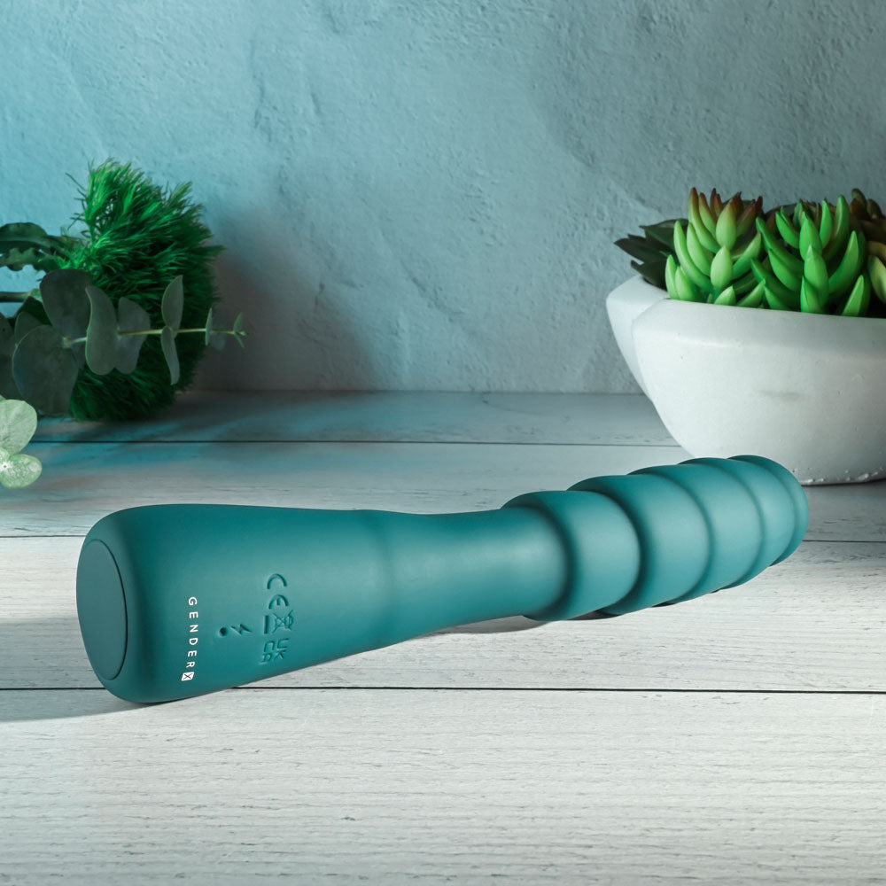 Gender X SCORPION - Green 21.2 cm USB Rechargeable Vibrator - Hush Store Sydney 