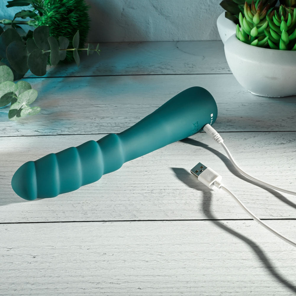Gender X SCORPION - Green 21.2 cm USB Rechargeable Vibrator - Hush Store Sydney 