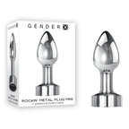 Gender X ROCKIN METAL PLUG MINI - Chrome 7.8 cm USB Rechargeable Vibrating Mini Butt Plug - Hush Store Sydney 