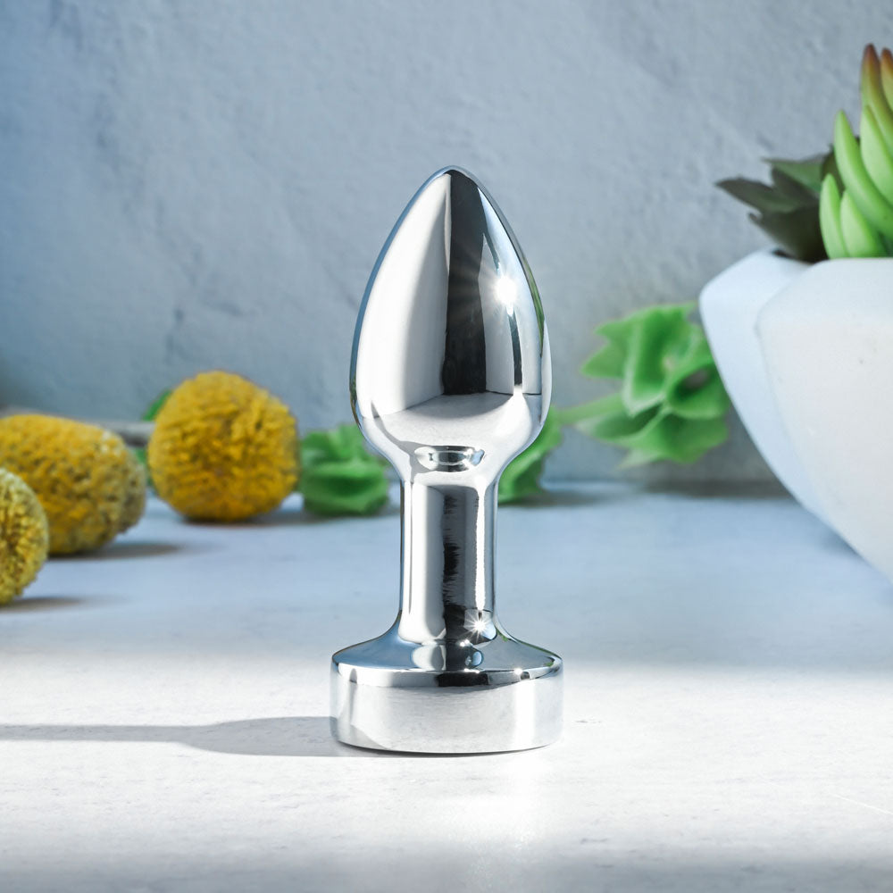 Gender X ROCKIN METAL PLUG MINI - Chrome 7.8 cm USB Rechargeable Vibrating Mini Butt Plug - Hush Store Sydney 